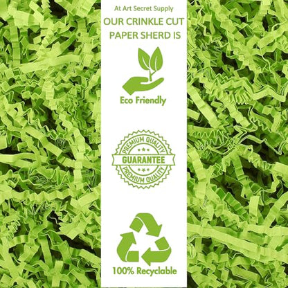 Art Secret 2LB Crinkle Cut Paper Shred Filler - Biodegradable Packing for Gift Baskets, Boxes, and Crafts - Eco-Friendly Cushion for Christmas, Weddings, Birthdays (Apple Green) - color: Apple Green