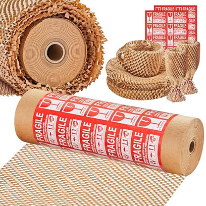 JARLINK Honeycomb Packing Paper, 12" x 200' Packing Wrap Roll for Packing - size: 12"x 200'