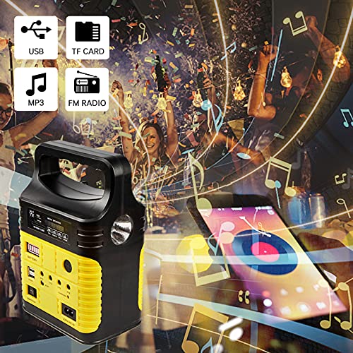 Portable Solar Generator with Panel,10000mAh Power Station for Camping - color: Yellow