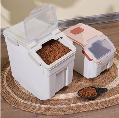 Large Flour Storage Container 25lb, 4 Pack Airtight Rice Storage Containers with Wheels Seal Locking Lid, Measuring Cup, Scoop, BPA Free Dry Food Bin for Sugar, Beans, Grain - Grey - color: 4Pcs 25LB Grey