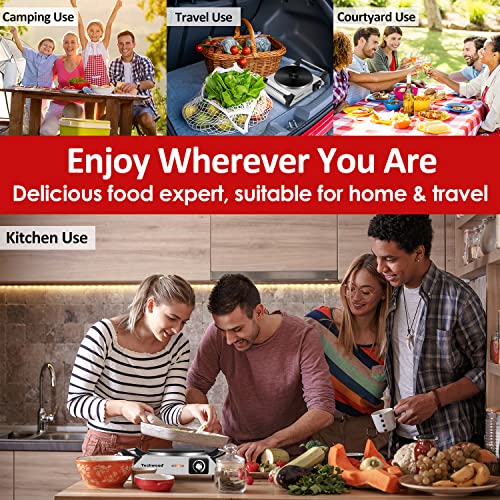 Techwood Hot Plate for Cooking, 1500W Electric Stove Countertop Single Burner with Adjustable Temperature & Stay Cool Handles, 7.5” Cooktop for Home/RV/Camp, Compatible for All Cookwares, Silver - color: Silver, size: Single Burner