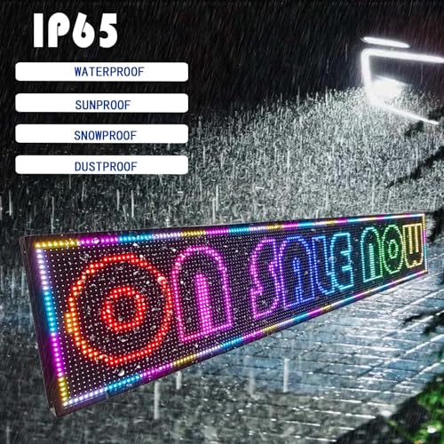 HS Led sign Outdoor Digital Programmable Open Neon Scrolling P10 77''x14''