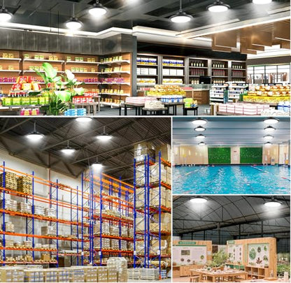 ISKYDRAW UFO LED High Bay Lights 6 Pack, 200W 30000LM Shop Lights