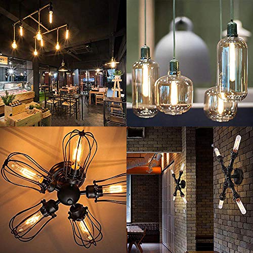 T10 Frosted LED Bulbs Warm White 2700K,Dimmable 6W LED Tubular Edison Bulbs 60 Watt Equivalent,600LM, E26 Medium Base Lamp Bulb for Desk Lamp, Pendant Lights. (3-Pack) - color: Frost-6w-2700k-3p