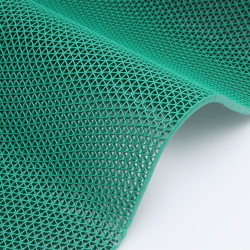 Drainage Non Slip Flooring Mats Swimming Pool Bathroom Anti-Fatigue Rubber Matting 3x10 Ft Heavy Duty Commercial Anti Slip Floor Mats for Garage Restaurant Sauna SPA (Green, 3×10ft/0.9 * 3M) - color: Green