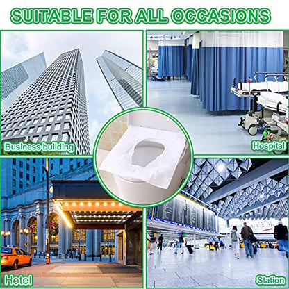 YGDZ Toilet Seat Covers Disposable, 110pcs Flushable Travel Disposable Toilet Seat Covers for Adults Kids Potty Training, Travel Essential Accessories for Airplane, Road Trips, Camping - size: A-Normal Size