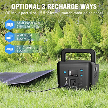 200W Portable Power Station, 120Wh Power Bank with AC Outlet 120V - color: Black Blue