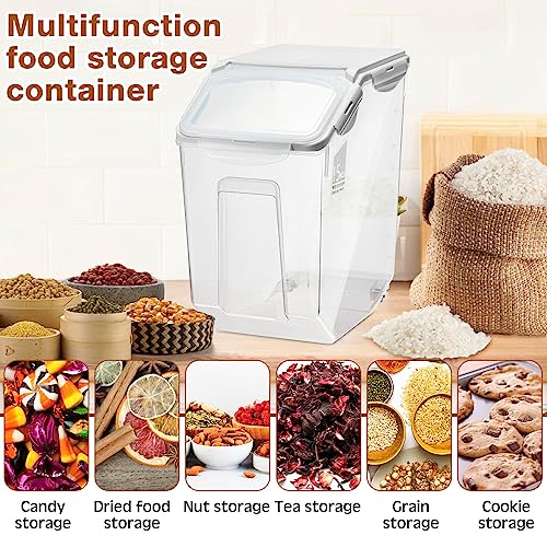 Umigy 4 Pack 30 LB Airtight Dog Food Storage Container with Wheels, White - color: White