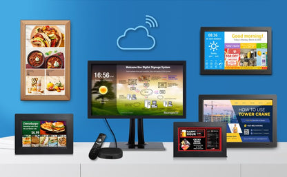 Sungale 21.5" Commercial Digital Signage, Desktop and Wall-Hanging, Auto Rotate in Landscape and Portrait Mode, HD IPS LCD Screen, Remote Content Management Anytime Anywhere