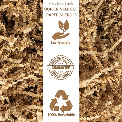 Art Secret Crinkle Cut Paper Shred Filler for Packing and Filling Gift Baskets - 2 LB (Kraft) - color: Kraft