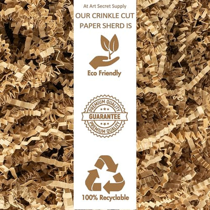 Art Secret Crinkle Cut Paper Shred Filler for Packing and Filling Gift Baskets - 2 LB (Kraft) - color: Kraft