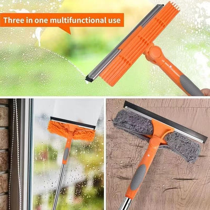 2-in-1 Window Cleaner Tool, 68'' Squeegee for Window Cleaning - color: Orange
