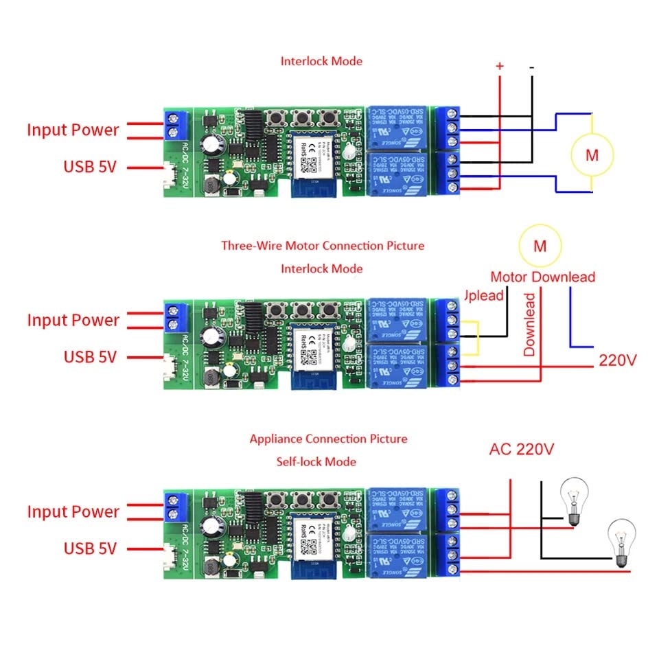 WiFi Wireless Smart Switch Module,DIY WiFi Garage Door Opener,Smart Motor Controller