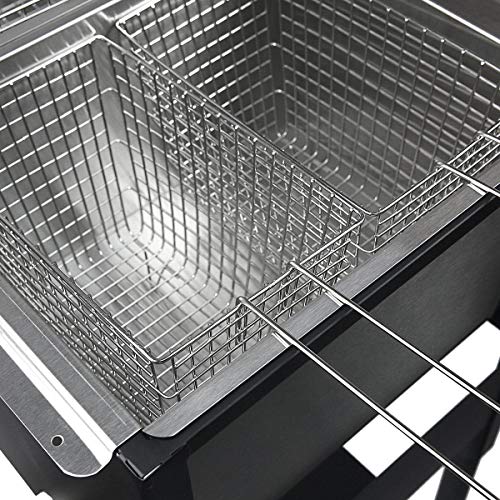 Barton Outdoor Propane Deep Fryer with Dual Burners & 3 Fry Baskets, High Pressure Double Tank Fryer Station for Fish Fry, Seafood Boil, Shrimp, Wings, Chicken & Backyard Cooking