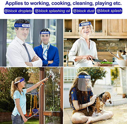 nextool 5-PK Full Protection, Adjustable and Reusable Face Shield with Easy to Clean Anti-Fog Lens, Unisex