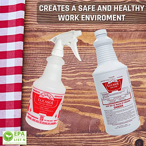 Lucasol One Step Hospital Grade Disinfectant Refillable Spray Bottle - style: 1 Quart+Spray Bottle