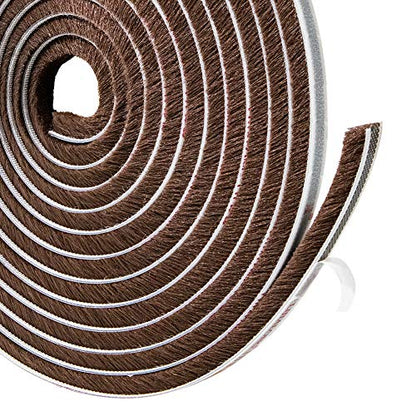 TORRAMI Brush Weather Stripping, 11/32 x 11/32 in, 16 ft, Brown - color: Brown, size: 11/32 inch x 11/32 inch x 16 ft
