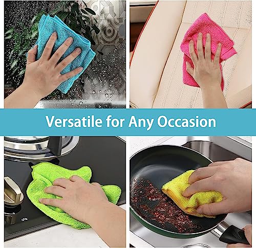 HOMEXCEL 100PK Microfiber Cleaning Cloth, Cleaning Rag for Home, 11.5x11.5 - color: Multicolor