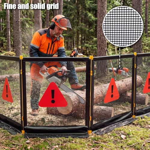160"x45" Heavy Duty Stump Grinding Barrier 4 Section Safety Barrier - color: Warning
