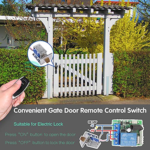 DieseRC 433Mhz Universal Wireless Remote Control Switch DC 12V 1CH RF Relay Receiver Module with 2 Transmitters, EV1527 Learning Code Remote Switch - color: 1 Recever and 2 Transmitters
