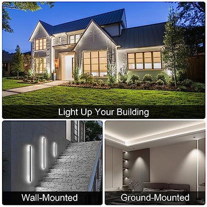 Outdoor Wall Washer Lights 2 Pack,36W 5000K Daylight White Wall Light,120V IP67 Waterproof 2ft Led Linear Wall Light Bar for Outdoor Indoor Building Sign, Hurches,Garden,Courtyards Lighting - size: 5000K 24Inch 2Pack