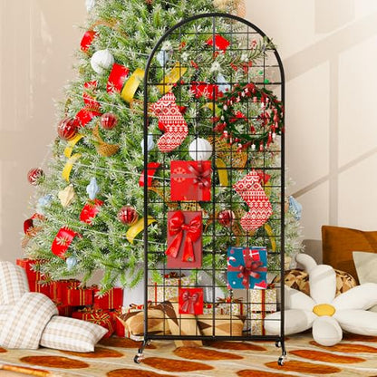 VGMiu Grid Wall Panel 2' x 5.2' FT Metal Grid Display Stand 1PCS Black - color: Black, size: 5.2 ft