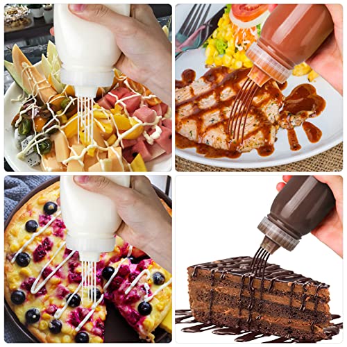 Porous Condiment Squeeze Bottles, Salad Dressing Container, Squeeze Bottles for Sauces, Botellas Exprimibles de Condimentos 3-Pack 13 oz (380ml), Syrup Dispenser Great for Ketchup, Salad, BBQ Sauce,