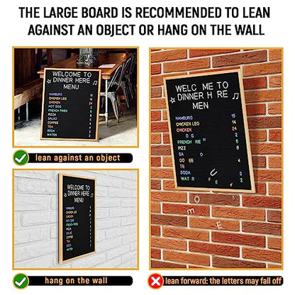 BBTO 1 Pcs Large Felt Letter Board Sign 24 x 30 Inch, Changeable Letter Board with Boxes, Large Felt Menu for Restaurant Announcements, Restaurant Menus (Black,Classic) - color: Black, size: Classic