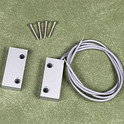 Gebildet Home Security Wired Rolling Door Contact 0~100V/0.5Amp Magnetic Reed Switch MC-51 Alarm Sensor Magnetic Switch with 2 Wires for N.C. Applications - color: Silver-E982