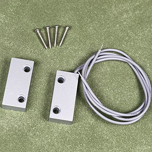 Gebildet Home Security Wired Rolling Door Contact 0~100V/0.5Amp Magnetic Reed Switch MC-51 Alarm Sensor Magnetic Switch with 2 Wires for N.C. Applications - color: Silver-E982