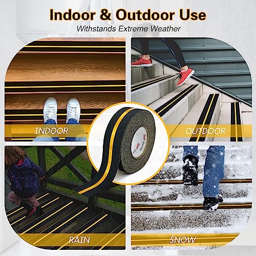 S&X Anti Slip Tape 2in x 60ft Grip Tape for Stairs & Ramps, Reflective - color: Black/Reflective, size: 2" X 60'