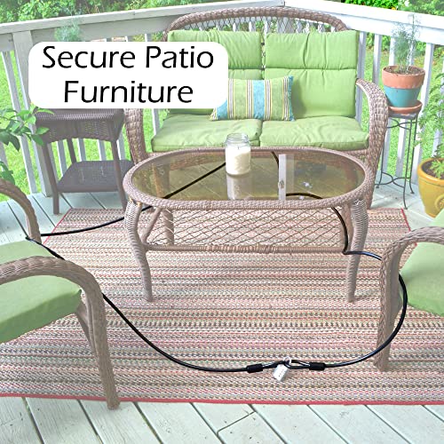 Lumintrail 10mm Heavy-Duty Security Cable, Vinyl Coated Braided Steel with Sealed Looped Ends (4', 7', 10', 15', or 30') (10-FT) - size: 10-FT