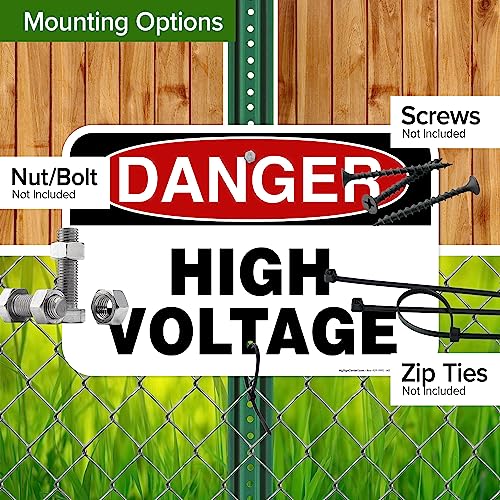 Danger High Voltage Sign, 12x18 Inches, Rust Free .063 Aluminum, Fade - size: 12x18 - Aluminum