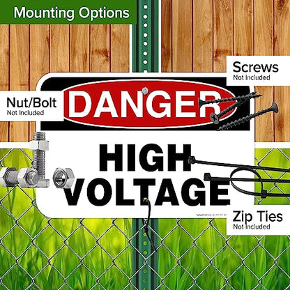Danger High Voltage Sign, 12x18 Inches, Rust Free .063 Aluminum, Fade - size: 12x18 - Aluminum