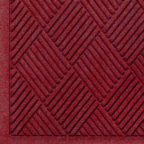 M+A Matting WaterHog Diamond | Commercial-Grade Entrance Mat with Fabric Border – Indoor/Outdoor, Quick Drying, Stain Resistant Door Mat, Red/Black, 3' x 4' - color: Red, size: 3 X 4