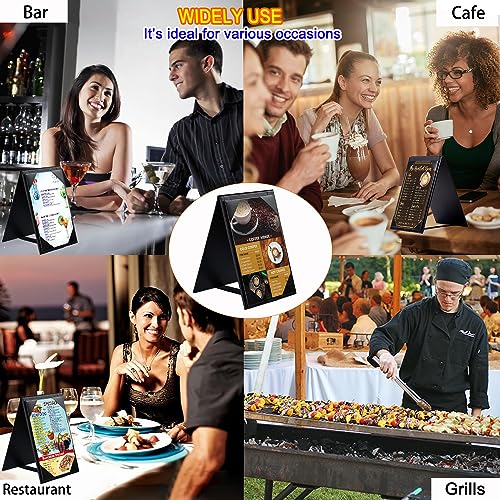 Leather Table Tent Leather Menu Holder Sign Display Black Menu Covers for Cafes Bars or Restaurant for 5×7 inch Menus (1 Pack/5×7 inch) - size: 1 pack/5×7 inch