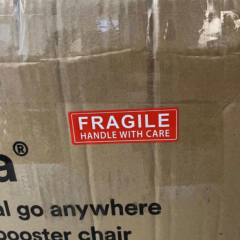 3 x 1 Inch Handle with Care 120 Fragile Stickers Per Roll, Fragile Handle with Care Stickers for Glassware Electronics, E-Commerce Seller Logistics Carrier Package Protection