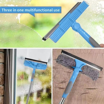 2-in-1 Window Cleaner Tool, 68'' Squeegee for Window Cleaning - color: Blue