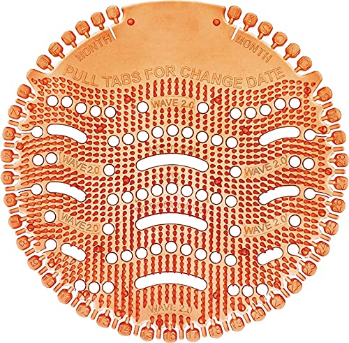 Fresh Products 3WDS60MAN Wave 3D Urinal Deodorizer Screen, Orange, Mango Fragrance, 10 Screens/Box