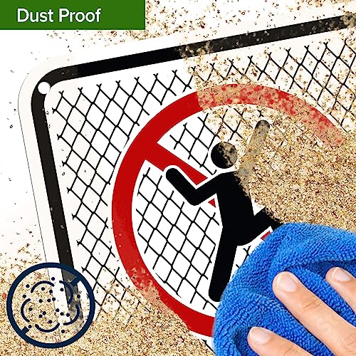 No Playing Or Climbing On Fence Sign, 12x18 Inches, 55 mil thick HDPE (high - size: 12x18 - Polyethylene