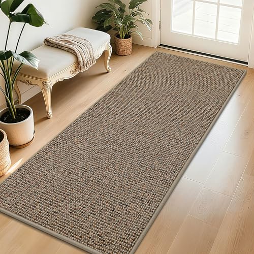 BEQHAUSE Dirt Trapper Door Mat 32" x 72", Non-Slip Washable Doormats, Beige - color: Beige, size: 32" X 72" (Rectangular)