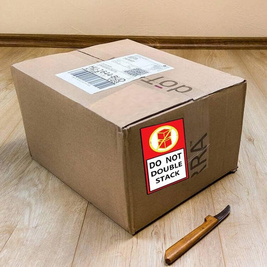 Do Not Double Stack Shipping Labels, 300pcs per Roll, Red, 3 X 5 inch, Fragile Stickers, Shipping Warning Labels