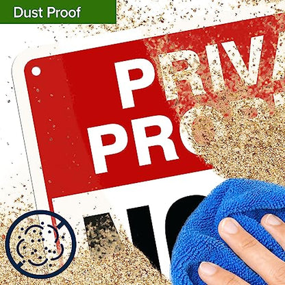 Private Property No Fishing No Hunting No Trespassing Sign, 7x10 Inches, - size: 7x10 - Aluminum