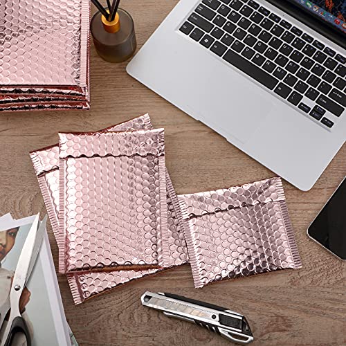 Outus 50 Pcs Bubble Mailers 3 Sizes, Bubble Shipping Envelopes, Rose Gold - color: Rose Gold