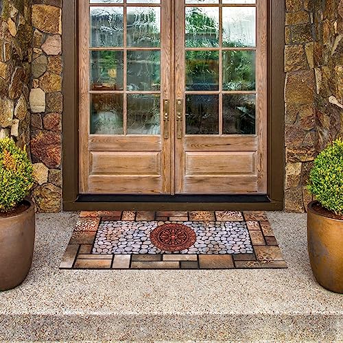 Large 47"x22" Heavy Duty Welcome Mat Outdoor with Non-Slip Rubber Backing - Durable Outdoor Door Mat for Front Door Entrance, Garage, Patio & High Traffic Areas（Sunflower） - color: Sunflower