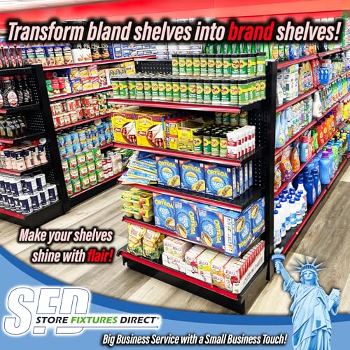 Decorative Gondola Shelving Vinyl Insert for Ticket Channel 130 FT. x 1.25 in. - Red - color: Red, size: 1 Roll