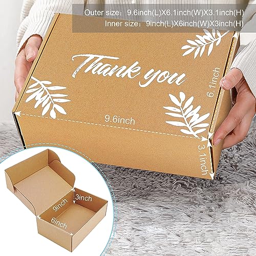 Shipping Boxes Inner Measurement 9x6x3 inches Brown Small Mailing Boxes 25 Pack Cardboard Corrugated Box Mailers (9X6X3) - size: 9X6X3