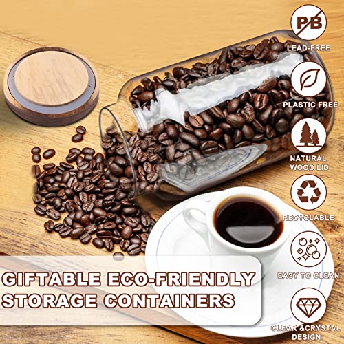 Large Glass Coffee Storage Jar with Lids Spoon Thicken Glass Coffee Canister Borosilicate Glass Food Containers for Ground Coffee Beans Nut Pasta Sugar Candy Spice Rice Loose Tea (2800ml/94oz) - color: 2800ml/94oz