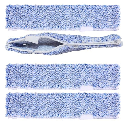 4 Pack 14" Microfiber Window Scrubber Refill Replacement Compatible with Unger 966540 Professional Scrubber Refill Sleeve, Reusable Squeegee Cloth Sleeve for MR.SIGA Professional Window Cleaning - size: 4-pack