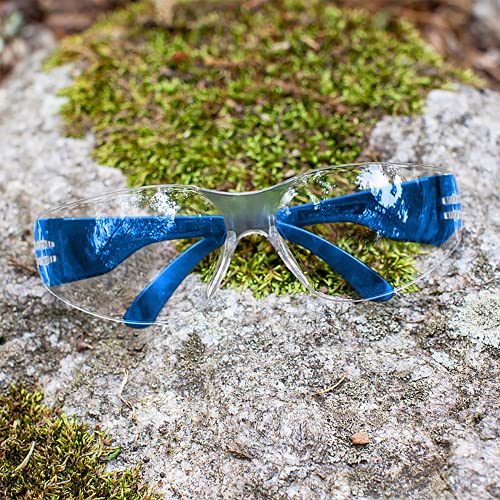 BISON LIFE Clear/Blue Safety Glasses for Men & Women, ANSI Z87.1, 12 Pack - color: Clear/Blue